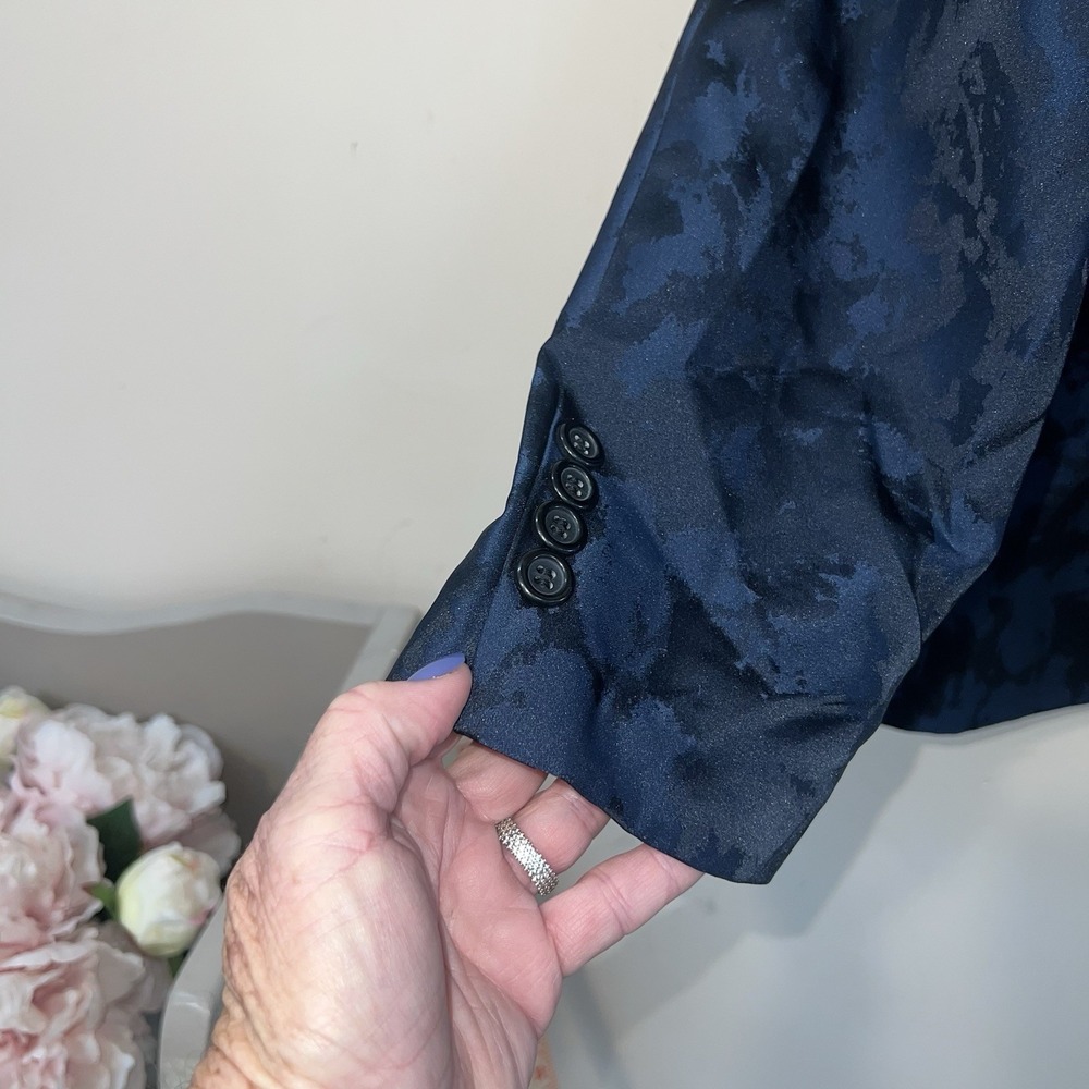 Giovanni Testi Blazer Mens 42S Navy Blue Bold Colorful Lining Slim GT2SS-2169 - Picture 13 of 16